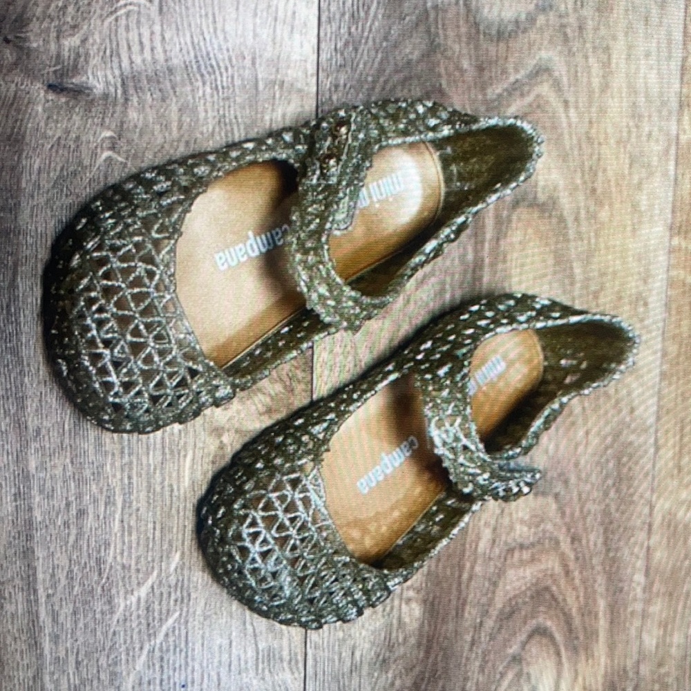 Mini Melissa Campana Gold maryjane flat